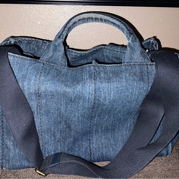 Prada Canapa denim canvas tote. With detachable strap. Authenticity card. - Picture 16 of 16